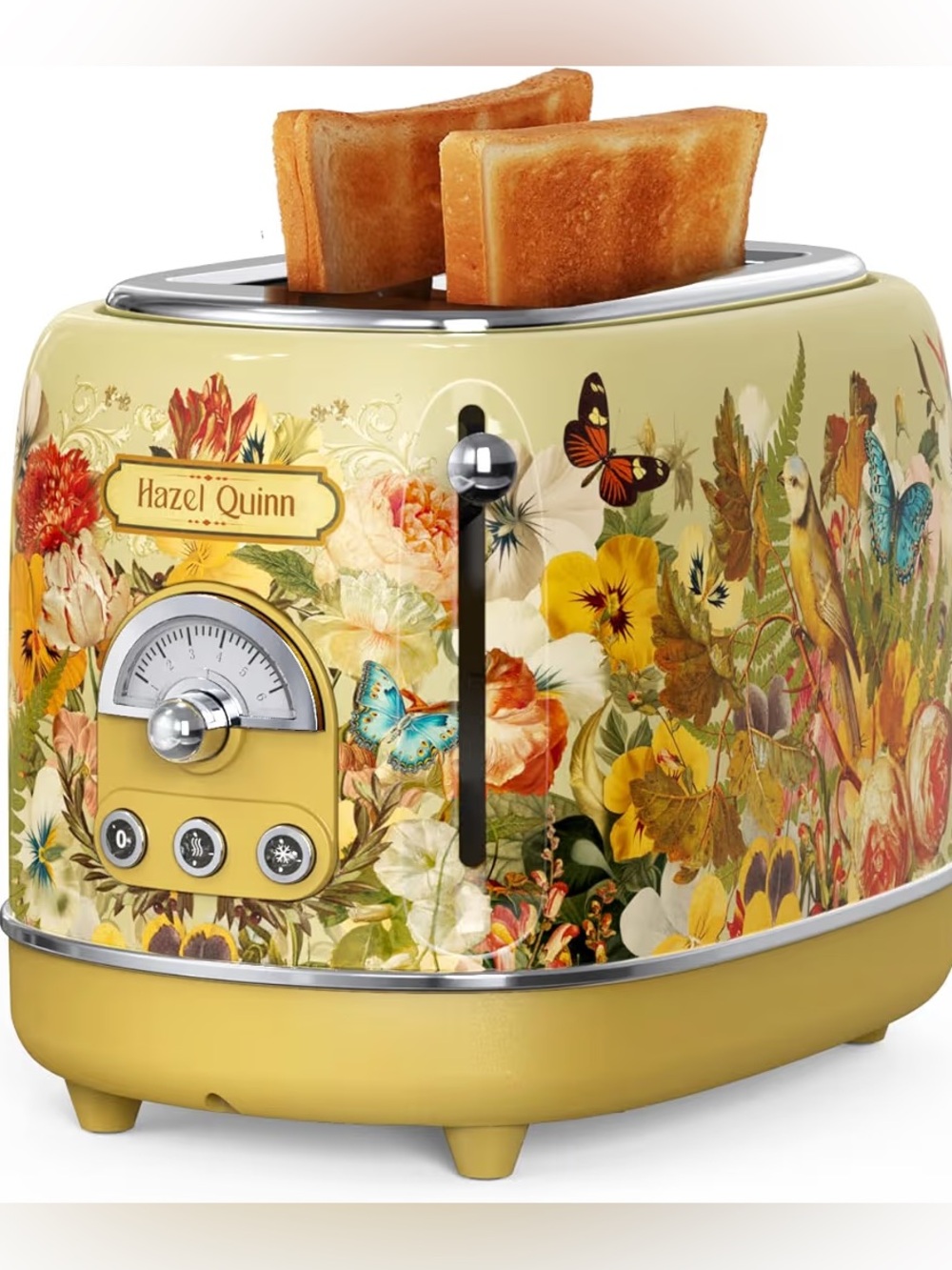 Hazel Quinn X Eduardo Recife 2-Slice Retro Toaster 6 Browning Levels Floral - Picture 2 of 16